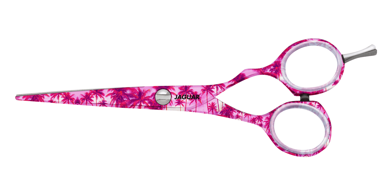 Ciseaux Jaguar rose - ciseaux jaguar palms - myciseauxcoiffure